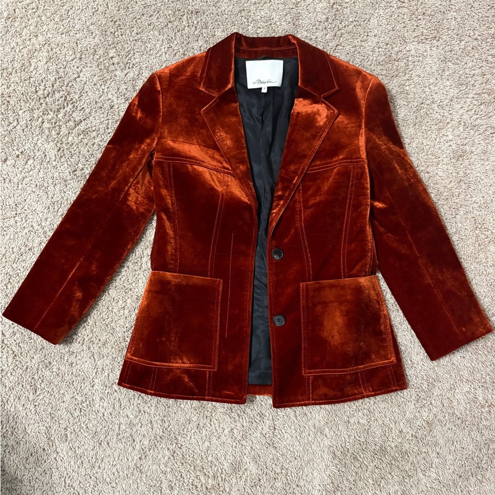 3.1 Phillip Lim Women's Velvet Blazer in Rich Rust